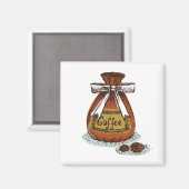 Aimant Café rétro moderne l Caféine l Latte l Brown (Recto/Verso)