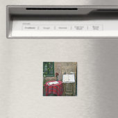 Aimant Café sur le trottoir, Canée, Crète, Grèce (In Situ (Lave-vaisselle))