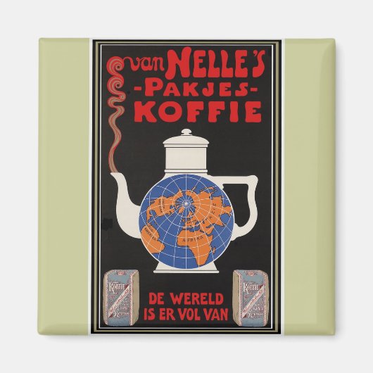 Aimant Café Van Nelle - Publicité Vintage (Devant)