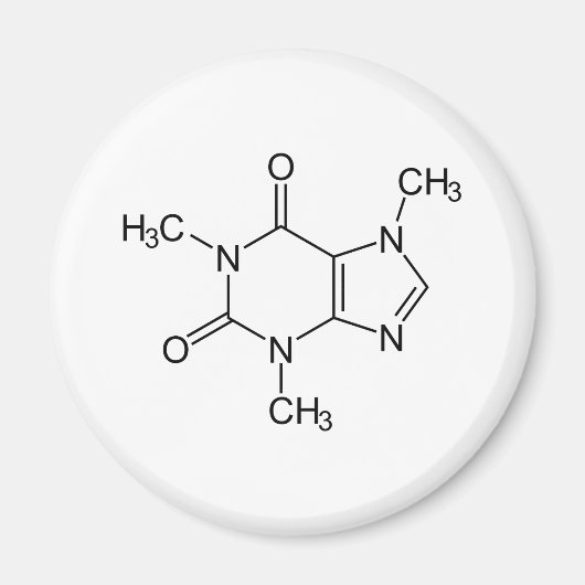 Aimant Caféine Molécule Chimie Café Atomes (Devant)