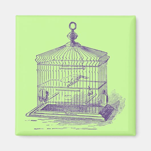 Aimant Cage vintage d'oiseaux (Devant)