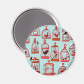 Aimant Cages d'oiseaux en bleu (Recto/Verso)