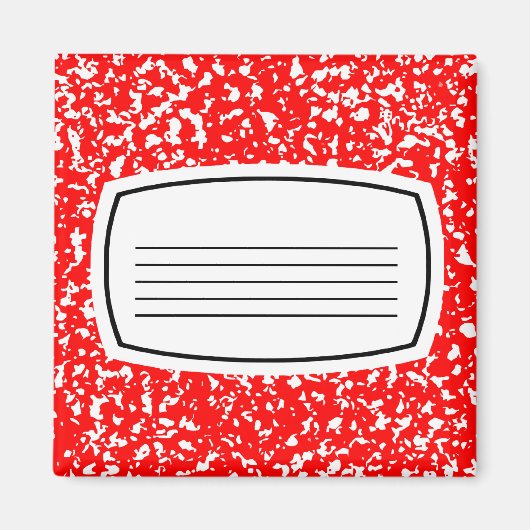 Aimant cahier de composition rouge (Devant)