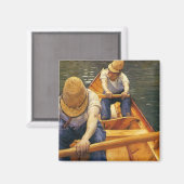 Aimant Caillebotte : Les plaisanciers aviron sur les Yerr (Recto/Verso)