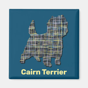 Aimant Cairn Terrier Chien jaune et ligne noire