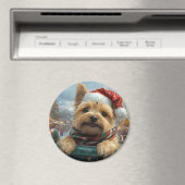 Aimant Cairn Terrier Dog Roller Dessous de verre Noël (In Situ (Lave-vaisselle))