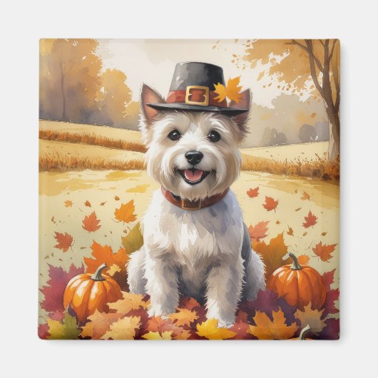 Aimant Cairn Terrier En Automne Quitte L'Art Thanksgiving (Devant)