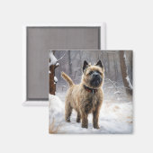 Aimant Cairn Terrier Qu'Il Neige Noël (Recto/Verso)