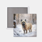 Aimant Cairn Terrier Qu'Il Neige Noël (Recto/Verso)