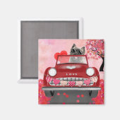 Aimant Cairn Terrier voiture avec coeur Valentine's (Recto/Verso)