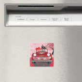 Aimant Cairn Terrier voiture avec coeur Valentine's (In Situ (Lave-vaisselle))