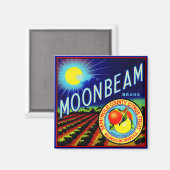 Aimant Caisses de fruits des années 1940 étiquette Moonbe (Recto/Verso)