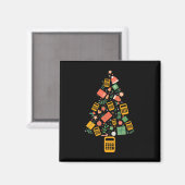 Aimant Calculateur de comptable de sapin de Noël Finance (Recto/Verso)