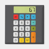Aimant Calculator 67 Six Seven Funny Math Meme  (Devant)
