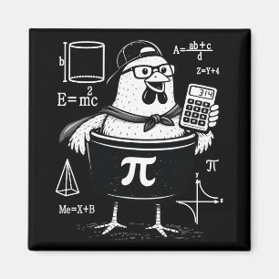 Aimant Calculatrice drôle de poulet tenant un pot Prof de