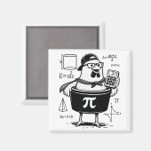 Aimant Calculatrice drôle de poulet tenant un pot Prof de (Recto/Verso)