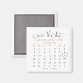 Aimant Calendrier de calligraphie minimaliste 5 lignes ro (Recto/Verso)