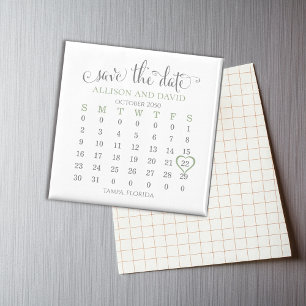 Aimant Calendrier de calligraphie minimaliste 5 lignes ve