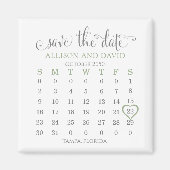 Aimant Calendrier de calligraphie minimaliste 5 lignes ve (Devant)