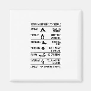 Aimant Calendrier de retraite Plan de camping Humour Vaca