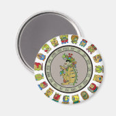 Aimant calendrier maya Dieu de la mort (Recto/Verso)