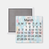 Aimant Calendrier miniature de mars 2011 (Recto/Verso)