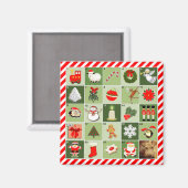 Aimant calendrier personnalisé de l'Avent de Noël (Recto/Verso)