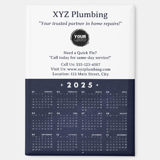 Aimant Calendrier professionnel (Recto)