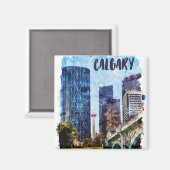 Aimant Calgary Alberta Cityscape Skyline (Recto/Verso)