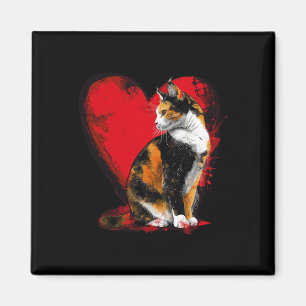 Aimant Calico Cat Kitten Valentines Mères Fête des pères