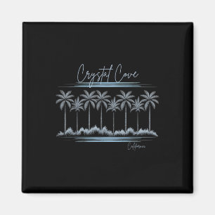 Aimant California Beach Crystal Cove Summer Palm Vintage