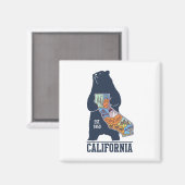 Aimant California Bear Golden State Porte - clé (Recto/Verso)