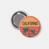 Aimant California Cute Design Idées Cadeau Coucher de sol (Recto/Verso)