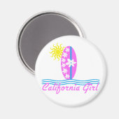 Aimant California Girl Pink Surfboard W/Sun (Recto/Verso)