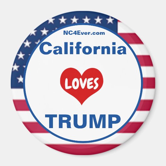 Aimant California LOVE TRUMP Patriotic Fridge (Devant)