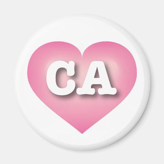 Aimant California Pink Fade Heart - J'aime CA (Devant)