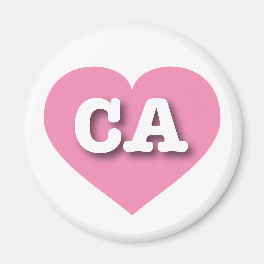 Aimant California Pink Heart - J'aime CA (Devant)
