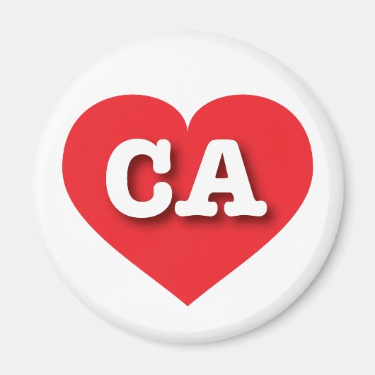 Aimant California Red Heart - J'aime CA (Devant)