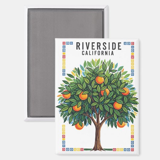 Aimant California Riverside Orange Tree (Recto/Verso)