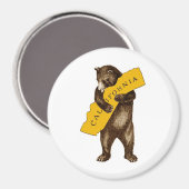 Aimant Californie Bear Hugging État J'aime Californie (Recto/Verso)