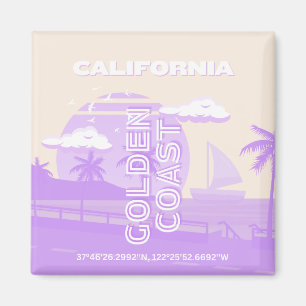 Aimant Californie, Côte d'Or, Art du voyage, Preppy