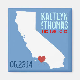 Aimant Californie Enregistrer la date - Ville personnalis