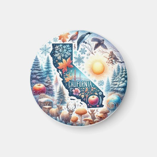 Aimant Californie - hiver (Devant)