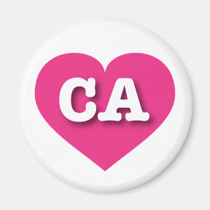 Aimant Californie Hot Pink Heart - J'aime CA