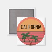 Aimant Californie Idées de design mignonne Motif Sunset P (Recto/Verso)