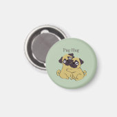 Aimant Câlins de Pug (Recto/Verso)
