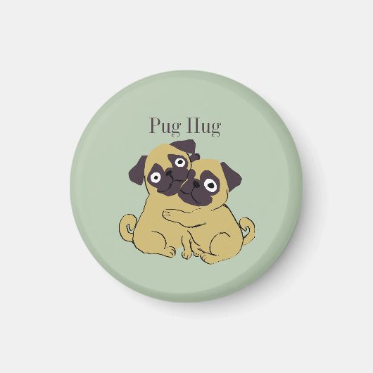 Aimant Câlins de Pug (Devant)