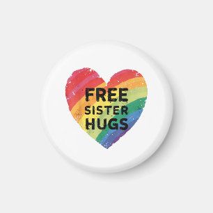 Aimant Câlins de sœur gratuits LGBT Gay Lesbienne Mois de