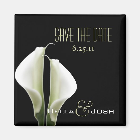 Aimant Calla Lillies Enregistrer l'aimant de date (Devant)