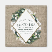 Aimant Calla Lily Burlap Mariage Enregistrer la date Magn (Devant)